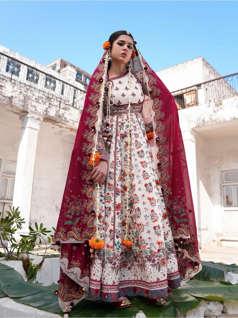 Hussain Rehar "Gul Pari" 3-piece pishwas.